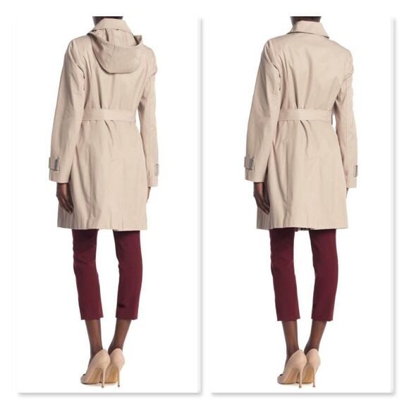 Calvin Klein Hooded Double Breasted Trench Coat - Picture 2 of 14